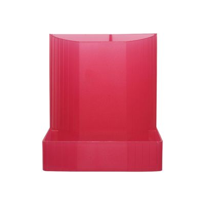 9002493098626-Exacompta Mini-Octo - Pot à crayons framboise translucide-Avant-0