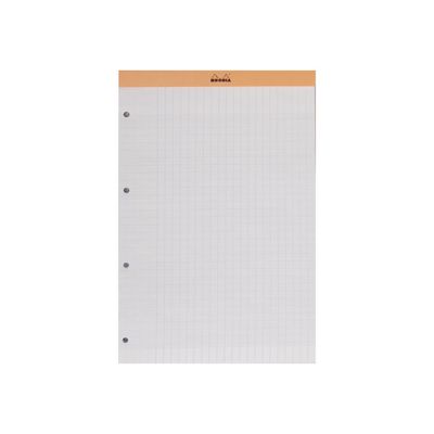 3037920201009-Rhodia Basics - Bloc notes - A4 - 160 pages - grands carreaux - 80g - orange-Avant-4