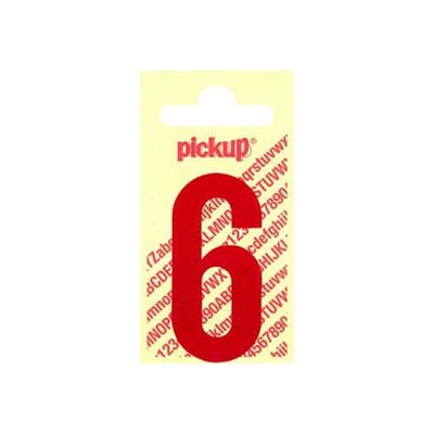 8711234243362-Pickup - Étiquette autocollante - 150 mm - Chiffre 6 - rouge brillant-Avant-0