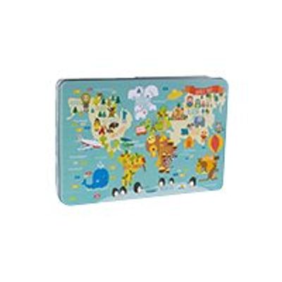 8410782145509-Apli Kids - Puzzle 24 pièces - map monde-Angle gauche-0
