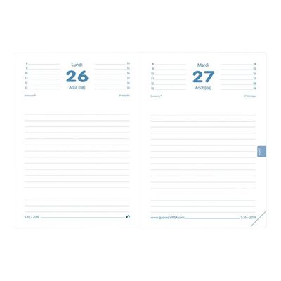 3371010411719-Agenda Club - 1 jour par page - 12 x 17 cm - 12 x 17 cm - bleu roi - Quo Vadis-Avant-1