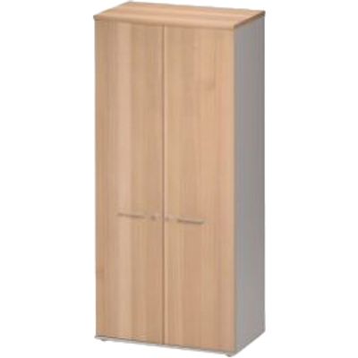 3483600784797-Armoire haute JAZZ+ - L80 x H183 x P48 - 2 portes - 4 étagères - Hêtre--0