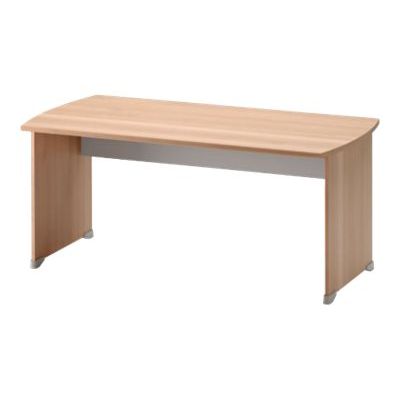 3483600784377-Bureau JAZZ+ - 160 cm - Pieds panneaux - Hêtre-Angle droit-0
