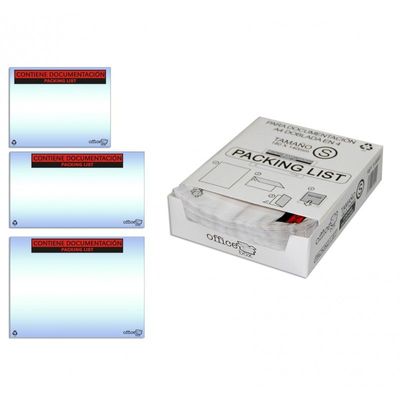 0000001034691-Office Box Size L - Pochette pour liste de colisage - contiene documentación/Packing list - 23.5 x 17.5 cm - transparent - polypropyl
