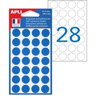 3270241118421-Apli Agipa - 168 Pastilles adhésives - bleu - diamètre 15 mm - réf 111842--0
