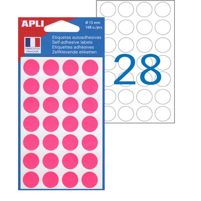 3270241118483-Apli Agipa - 168 Pastilles adhésives - rose - diamètre 15 mm - réf 111848--0