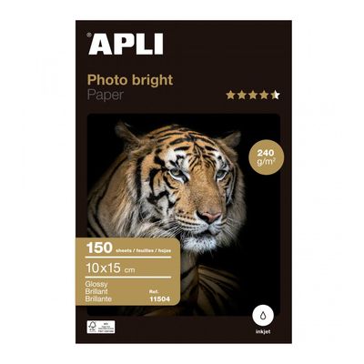 8410782115045-Apli Paper - Papier photo brillant - 10 x 15 cm - 240 g/m² - 150 feuilles--0