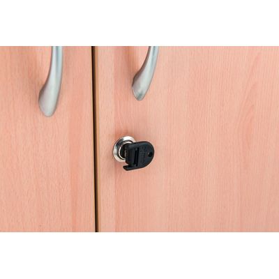 2012348123622-Bibliothèque IDRA/DUAL  avec 2 portes basses - L80 x H180 x P47 - Corps blanc - Portes et dessus imita--2