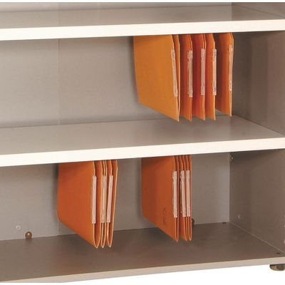 2012348123288-Armoire mi-haute IDRA/DUAL -  L80 x H102 x P47 - 2 portes - 2 tablettes métal DS - Corps blanc - Portes--5