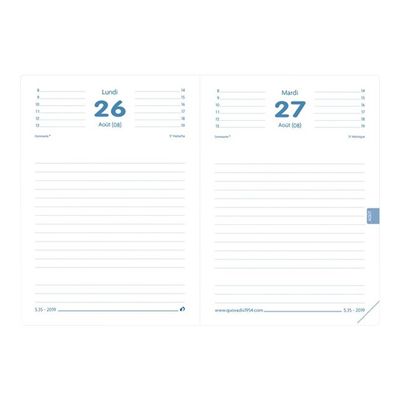 3371010423828-Agenda Fidji Gris 1 Jour par page 12X17cm Quo Vadis -Avant-2