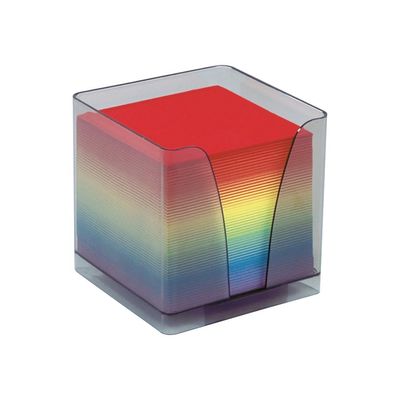 3413560240019-Quo Vadis - Bloc Cube avec support plexi - arc en ciel -Angle gauche-0