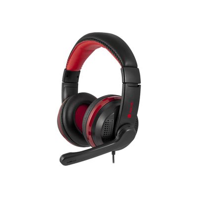 8435430605839-NGS VOX 700 - Casque filaire avec micro - connexion USB - noir et rouge-Angle droit-0