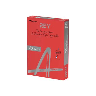 3368220102902-Rey Adagio - Papier couleur - A4 (210 x 297 mm) - 80 g/m² - Ramette de 500 feuilles - rouge-Angle droit-0