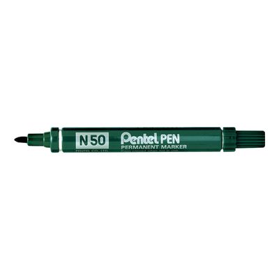 3474374075006-Pentel PEN N50 - Pack de 4 marqueurs permanents - pointe ogive - noir, bleu, rouge et vert-Angle gauche-3