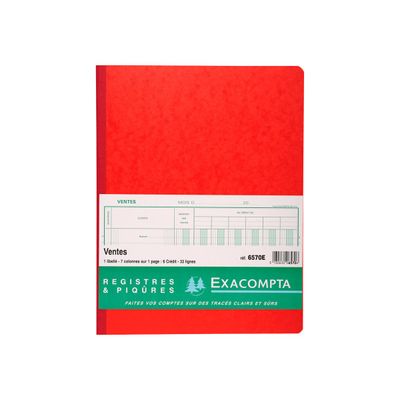 3130632065706-Exacompta - Registre des ventes - 7 colonnes - 32 x 25 cm - 80 pages-Avant-0