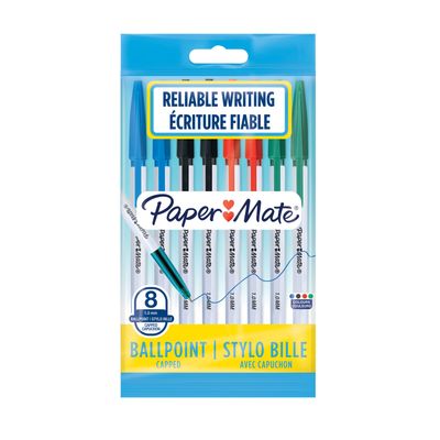 3026980844165-Paper Mate 045 - 8 Stylos à bille - couleurs assorties--0