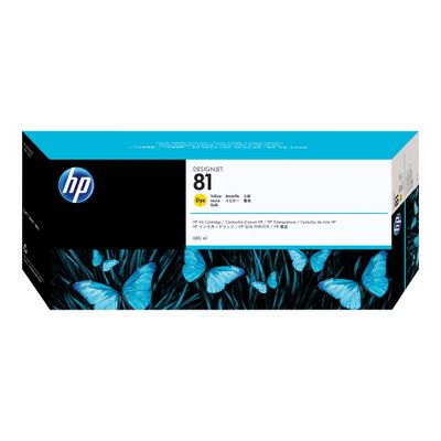 025184252595-HP 81 - jaune - cartouche d'encre originale-Avant-1