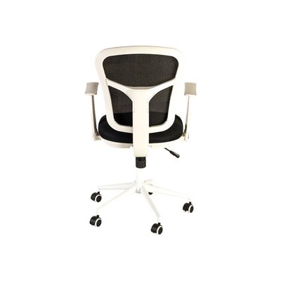 3760185025065-Fauteuil de bureau - PHOENIX - Accoudoirs fixes blancs - Blanc-Arrière-3