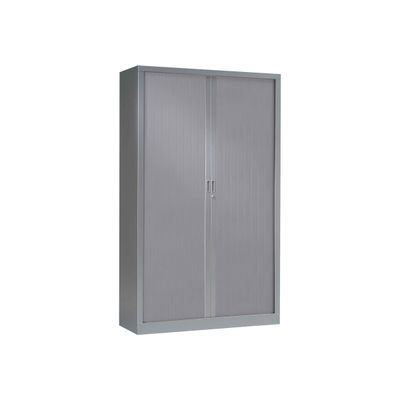 3219095800083-Armoire haute monobloc à rideaux GENERIC - 198 x 120 x 43 cm - aluminium-Angle gauche-0