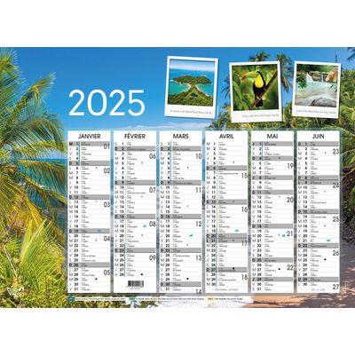 3371010201365-Quo Vadis - Calendrier Fantaisie 6 mois par face - 55 x 40,5 cm - évasion--0