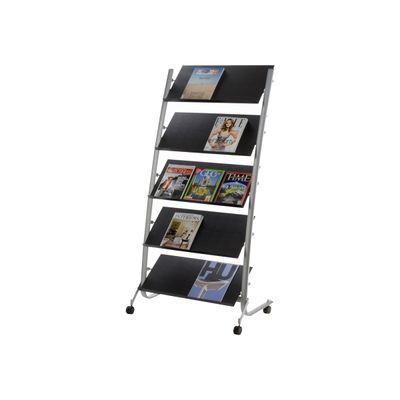 0400791507496-Alba - Présentoirs de documents - mobile - pour 24 x 32 cm - 1 colonne - noir-Angle droit-0