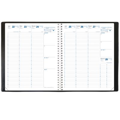 3371010125920-Agenda Club Eurequart - 1 semaine sur 2 pages - 24 x 30 cm - noir - Quo Vadis--1