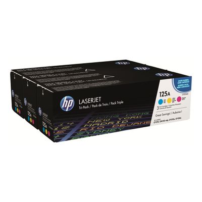 0887111403025-HP 125A - Pack de 3 - cyan, magenta, jaune - cartouche laser d'origine-Angle gauche-2