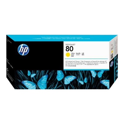 088698541654-HP 80 - jaune - tête d'impression originale + dispositif de nettoyage-Avant-0