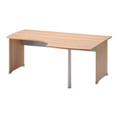 3483600784407-Bureau compact à droite JAZZ+ - 160 cm - Pieds panneaux - Hêtre-Angle droit-0