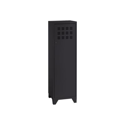 3219090957096-Casier de bureau avec pieds - 133 x 40 x 40 cm - noir-Avant-0