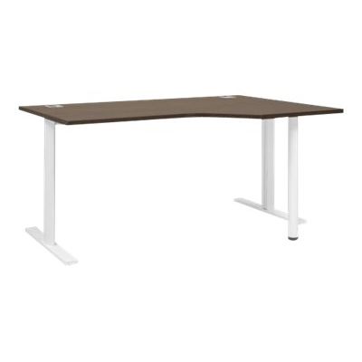2012349336960-Bureau compact 90° - YES ! - pieds fixes blancs - retour droit - chêne royal-Angle gauche-0