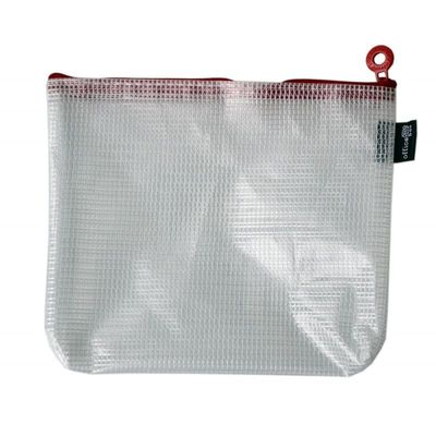 8435258341261-Office Box - Sac - B6 (21.5 x 18.5 cm) - nylon - transparent, red zipper-P_300046870_8-0
