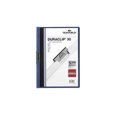4005546210162-DURABLE DURACLIP 30 - Chemise à clip - pour A4 - capacité : 30 feuilles - bleu foncé avec couverture a--0