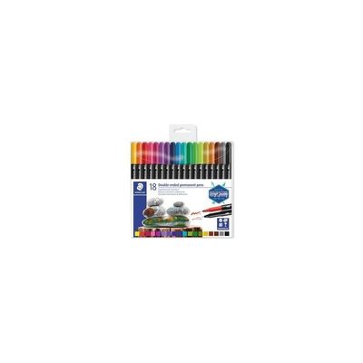 4007817042960-STAEDTLER 3187 - Marqueur double pointe - permanent - couleurs assorties - 3 mm / 0.5 mm - fin / ultra --0