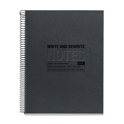 8422593060278-Notebook ECO DESIGN, Just Black, carton recyclé, A4, quadrillage 5x5 mm, 120 feuilles de 4 couleurs, M--0