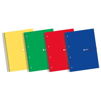 8412771084080-ENRI A4+ - Cahier de notes - reliure à spirale - 160 feuilles / 320 pages - petits carreaux - 4 trous - disponible en di--0