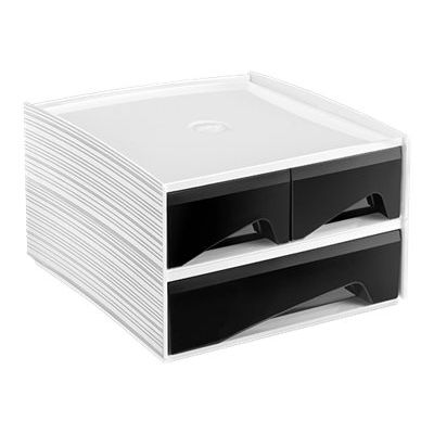 3462159005034-CEP MyCube - Module de classement 3 tiroirs - noir-Angle gauche-0