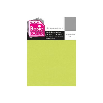 8715119760807-Pickup - Carton de lin - A4 (210 x 297 mm) - 215 g/m² - 10 feuilles - citron vert-Avant-0