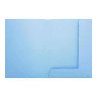 3130633320064-Exacompta Super 210 - 50 Chemises 2 rabats - 210 gr - bleu clair-Avant-0