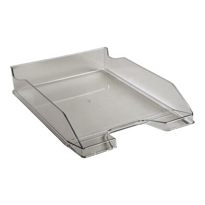 9002493019645-Exacompta COMBO Glossy - Corbeille à courrier gris-Angle gauche-1