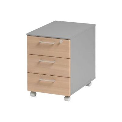 3483600784551-Caisson mobile JAZZ+ - Profondeur 60 cm - 3 tiroirs - Hêtre-Angle droit-0