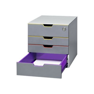 4005546702414-Durable Varicolor Safe - Module de classement 4 tiroirs - multicolore-Angle droit-2