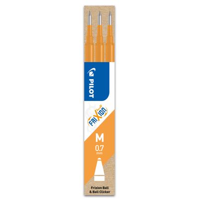 4902505584190-Pilot Frixion Ball - 3 Recharges pour rollers effaçables - 0,7 mm - orange abricot-P_400000400_1-0
