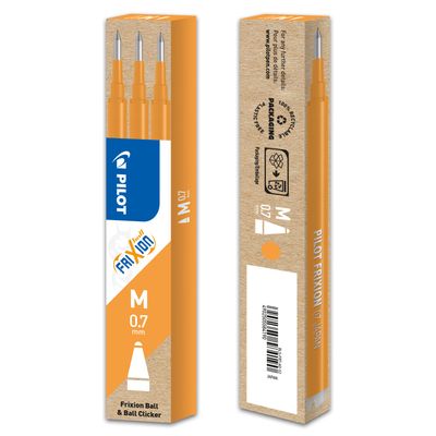 4902505584190-Pilot Frixion Ball - 3 Recharges pour rollers effaçables - 0,7 mm - orange abricot-P_400000400_2-1