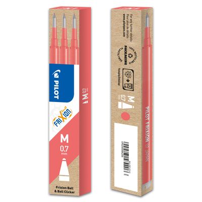 4902505584206-Pilot Frixion Ball - 3 Recharges pour rollers effaçables - 0,7 mm - rose corail-P_400000401_3-1