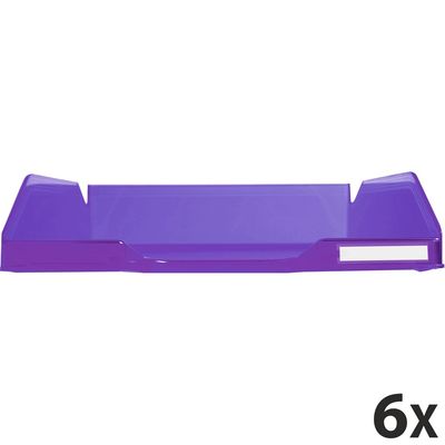 9002493011274-Exacompta COMBO - 6 Corbeilles à courrier violet translucide-P_400001700_1-0