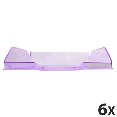 9002493014879-Exacompta COMBO Glossy - 6 Corbeilles à courrier violet translucide-P_400001707_1-0
