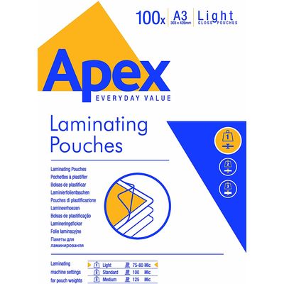 043859584840-Fellowes Apex - 100 pochettes de plastification A3 (303 x 426 mm) - 80 microns-P_400007257_2-0