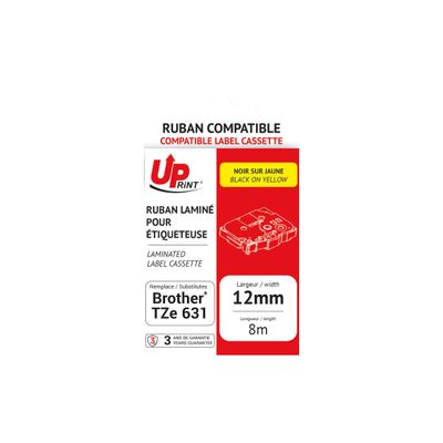 3584770437268-UPrint - Ruban d'étiquettes auto-adhésives pour Brother TZe631 - 1 rouleau (12 mm x 8 m)-P_400013506_1-0