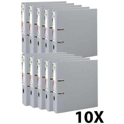 3130632533540-Exacompta Prem'Touch - 10 Classeurs à levier - Dos 80 mm - A4 Maxi - pour 600 feuilles - gris foncé--0